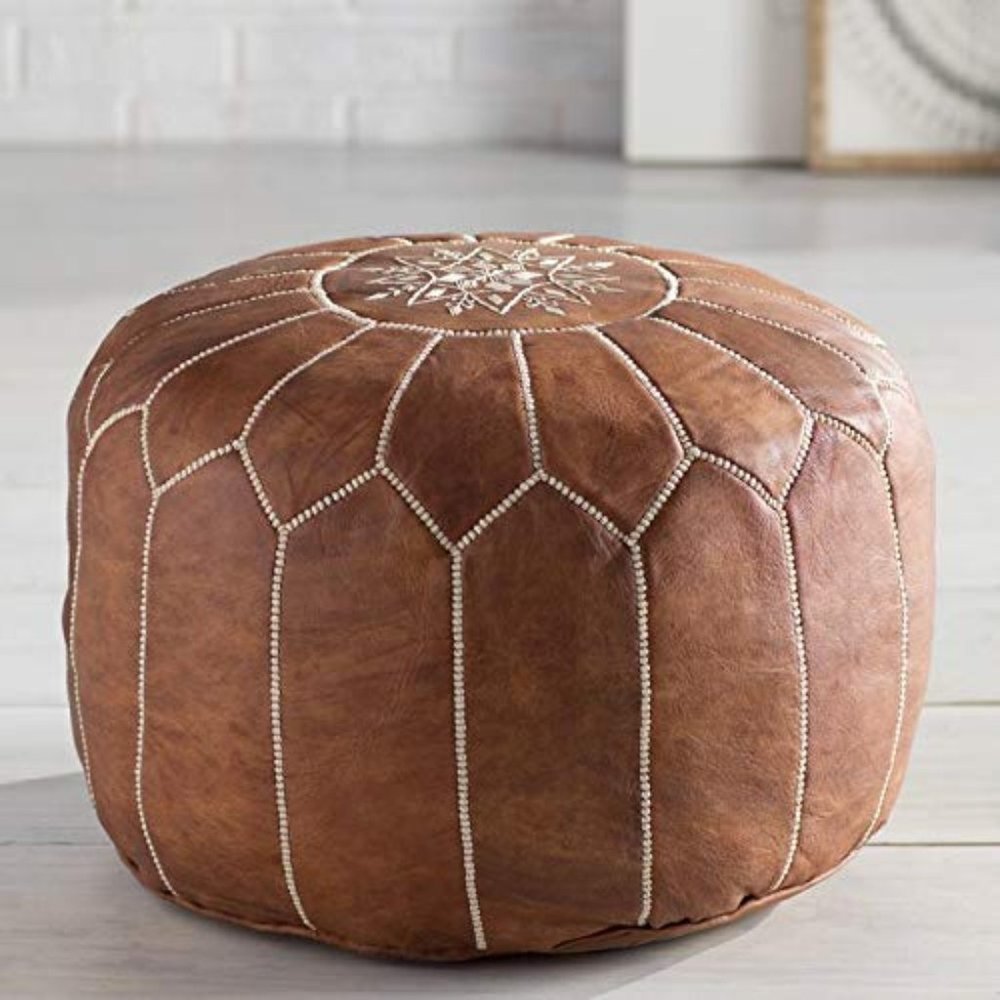 Hand made Moroccan poufa (leather ottaman )